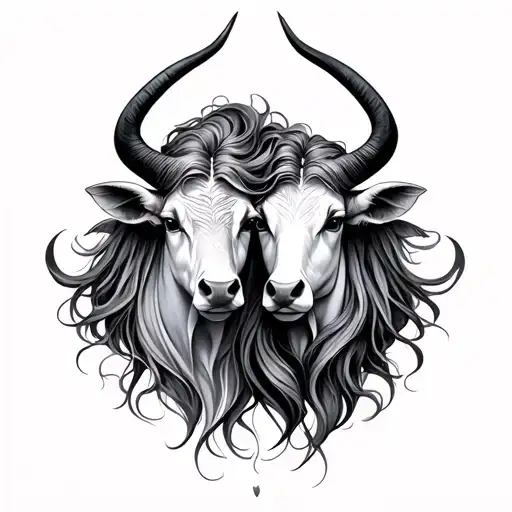 taurus and virgo  tattoo design idea