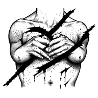 Scratch marks crossing the chest tattoo design idea