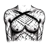 Scratch marks crossing the chest tattoo design idea