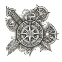 norse god oden viking tattoo with norse compass and norse text  tattoo design idea