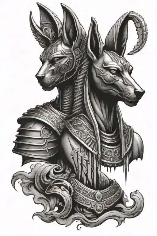 Anubis and Horus tattoo design idea
