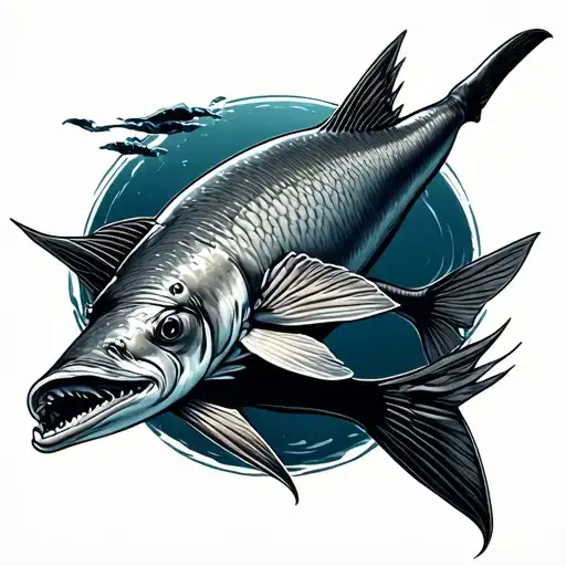 Sturgeon tattoo design idea