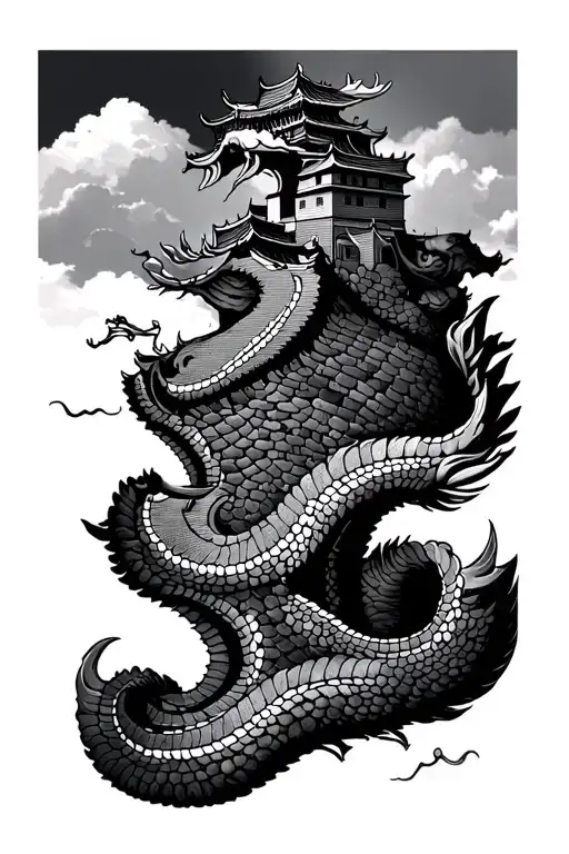 great wall tattoo design idea