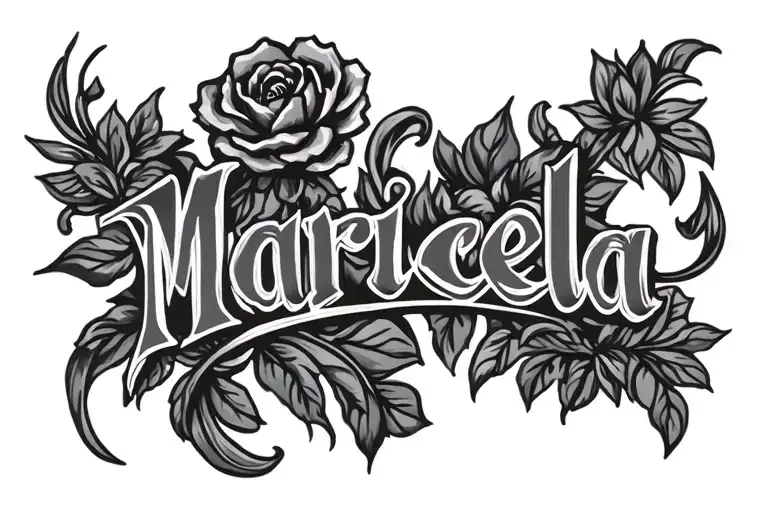 Maricela name written tattoo design idea