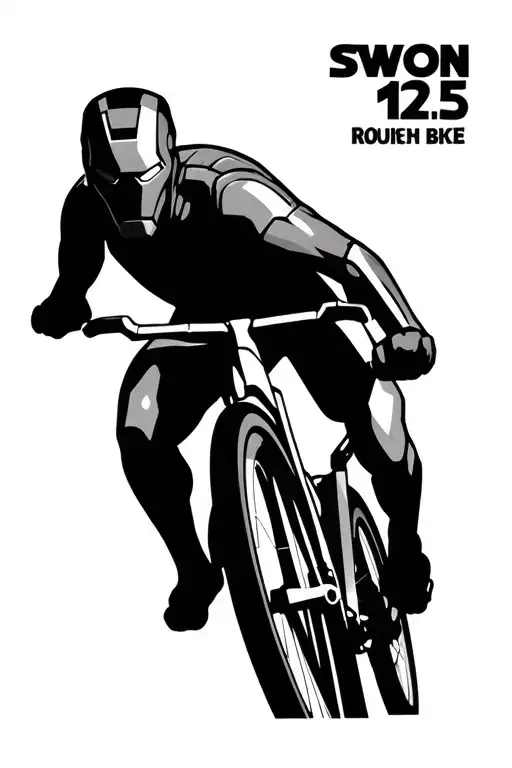 Iron man race tattoo featuring the swim bike and run sections with its distances tattoo design idea