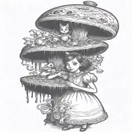 descent into madness Magnus Archives Fran Bow Alice in Wonderland tattoo design idea