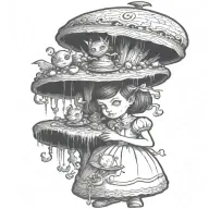 descent into madness Magnus Archives Fran Bow Alice in Wonderland tattoo design idea