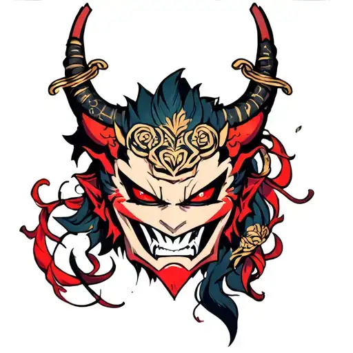 bracelet with an ONI mask tattoo design idea