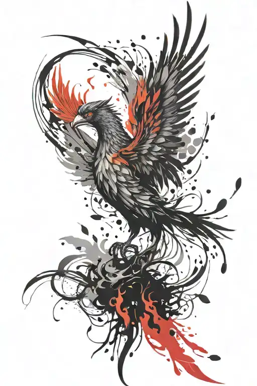 Phoenix rising from the ashes symbolizing overcoming heroin addiction  tattoo design idea