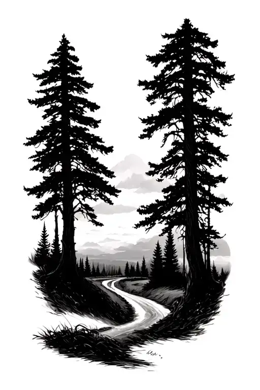 The Road Not Taken tattoo design idea