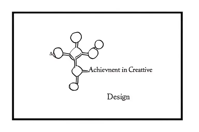 "Achievement in Creative Design" serotonin molecule reclaimed by nature—because it’s not being used, worked into a little award certificate  tattoo design idea