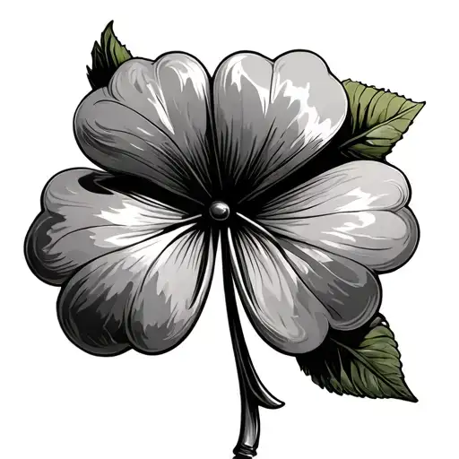 queen chess piece four leaf clover tattoo design idea