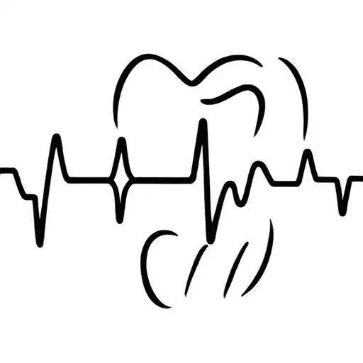 "34dmv" cardiac rhythm with a tooth tattoo design idea