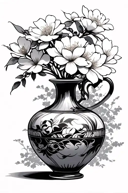 empty vase japan style tattoo design idea