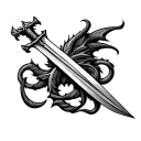 Welsh sword intertwined tattoo design idea