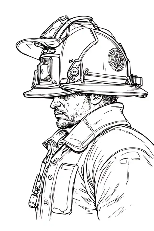Firefighter helmet tattoo design idea