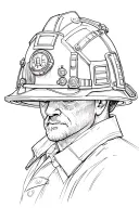 Firefighter helmet tattoo design idea