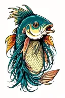 mullet fish tattoo design idea