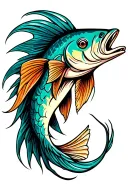 mullet fish tattoo design idea