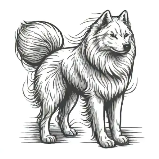 samoyed dog breed tattoo design idea