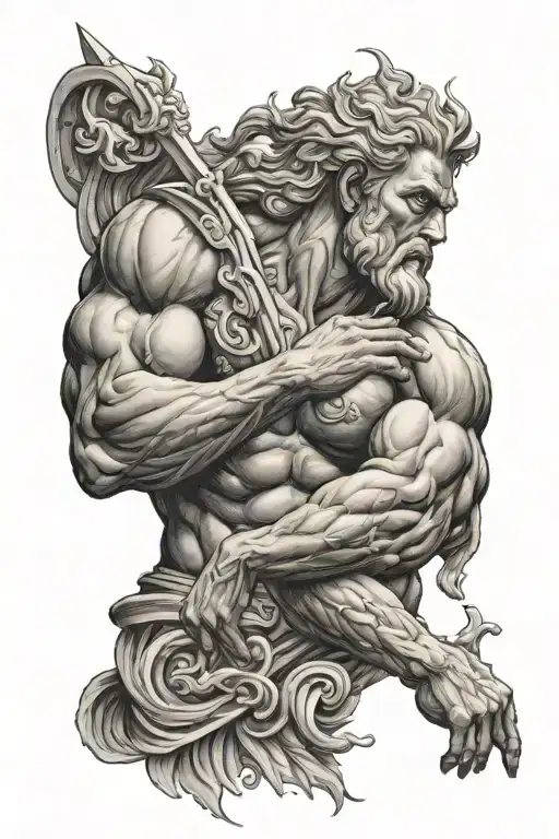 zeus full muscle body back tattoo tattoo design idea