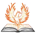 OPEN BOOK ON FIRE WITH PHOENIX COMING OUT OF IT tattoo design idea