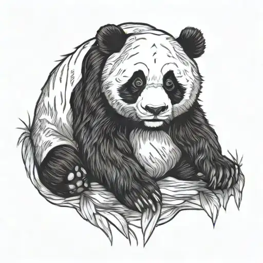 panda bear roter tattoo design idea