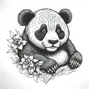 panda bear roter tattoo design idea