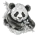 panda bear roter tattoo design idea
