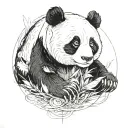 panda bear roter tattoo design idea