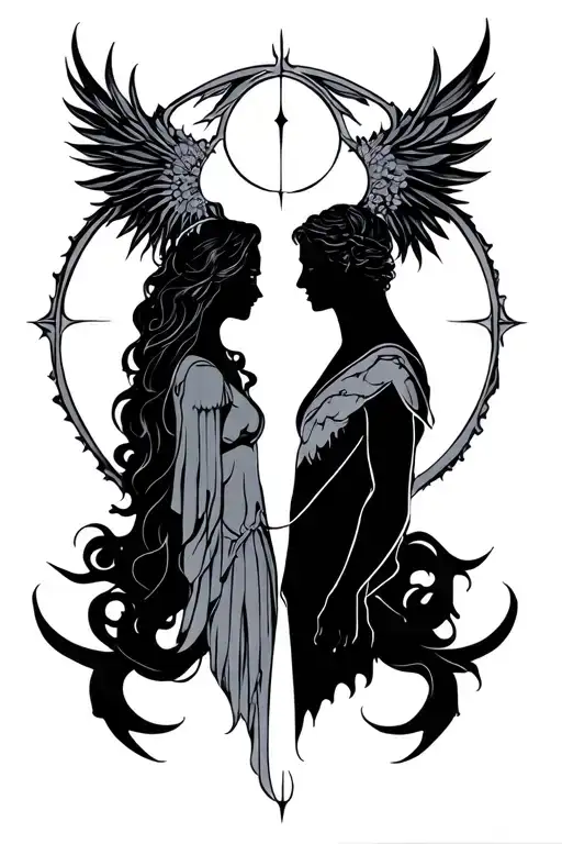 symbol of soulmates taken away till destiny brought back tattoo design idea