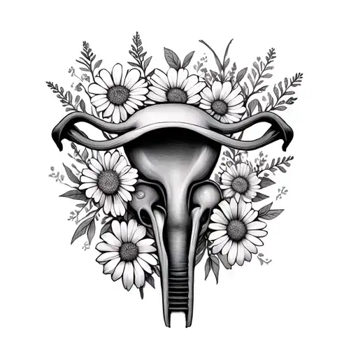 uterus made of wildflowers wrapped around wrist with hidden text ‘My body, my choice’” tattoo design idea
