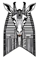 art deco egyption style pattern in the shape of a giraffe tattoo design idea