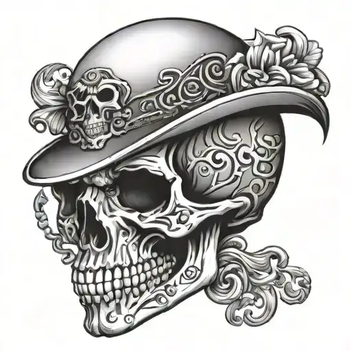 skull wearing tattoo design idea