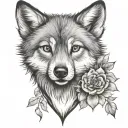 wolf cub heart tattoo design idea
