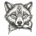 wolf cub heart tattoo design idea