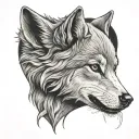 wolf cub heart tattoo design idea