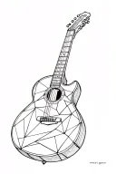 geometric guitar tattoo design idea