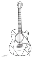 geometric guitar tattoo design idea