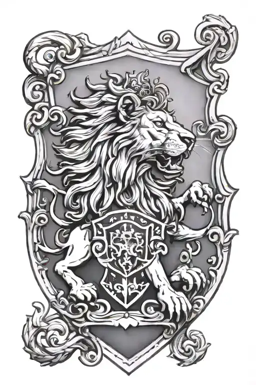 bavaria, lion, shield, gothic tattoo tattoo design idea