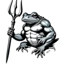 frogman with trident tattoo design idea