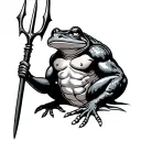frogman with trident tattoo design idea