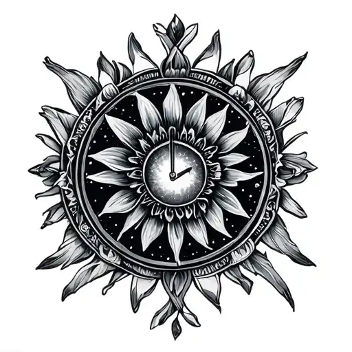 11:11 design surrounded tattoo design idea