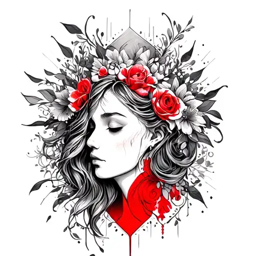god is within her she will not fail everything happen for a reason you can also add a little bit of red  tattoo design idea