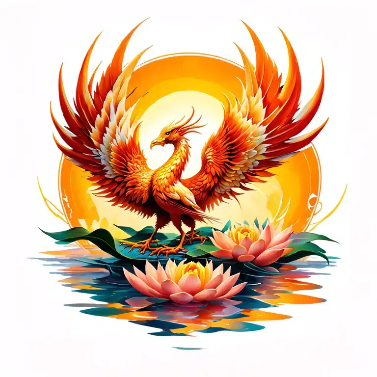 Lotus Phoenix tattoo design idea