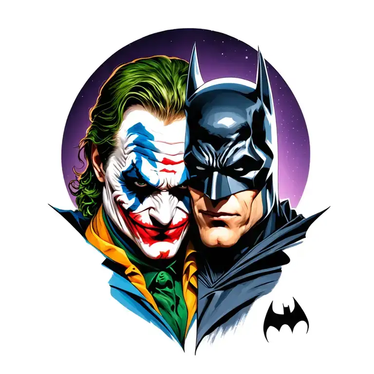 Batman and joker tattoo design idea