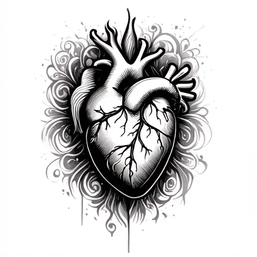 GD heart tattoo design idea