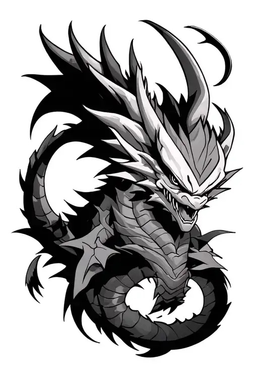 Dark themed dragon ballz forearm tattoo tattoo design idea