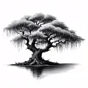 weeping willow tree tattoo design idea