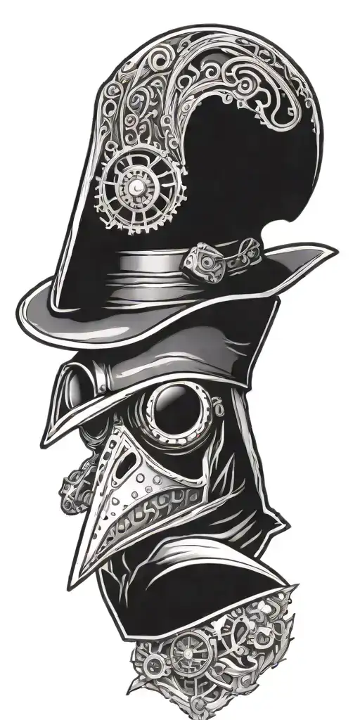 steampunk plague doctor tattoo design idea